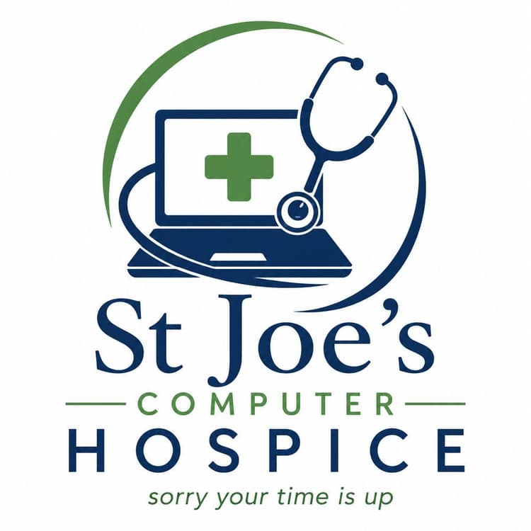 St Joe's Computer Hospice logo — Sorry your time is up